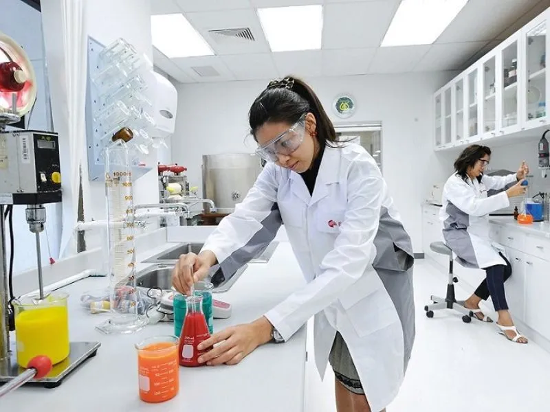 Các nhà khoa học làm việc trong phòng thí nghiệm