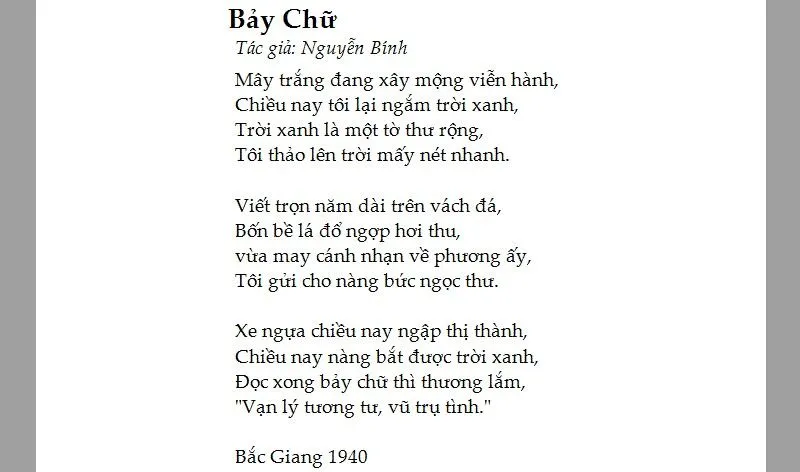 Thể thơ bảy chữ có cách gieo vần rất linh hoạt, tạo sự phong phú trong âm điệu.