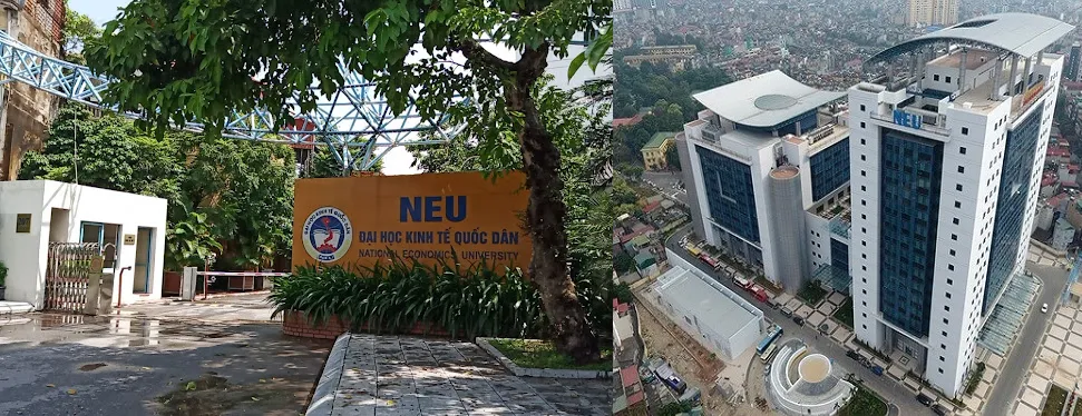 Hình ảnh cổng trường Đại học Kinh tế Quốc dân (NEU) - một trong những trường hàng đầu đào tạo Marketing tại Hà Nội