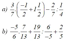 Bài tập thực hiện các phép tính với số thập phân và phân số.