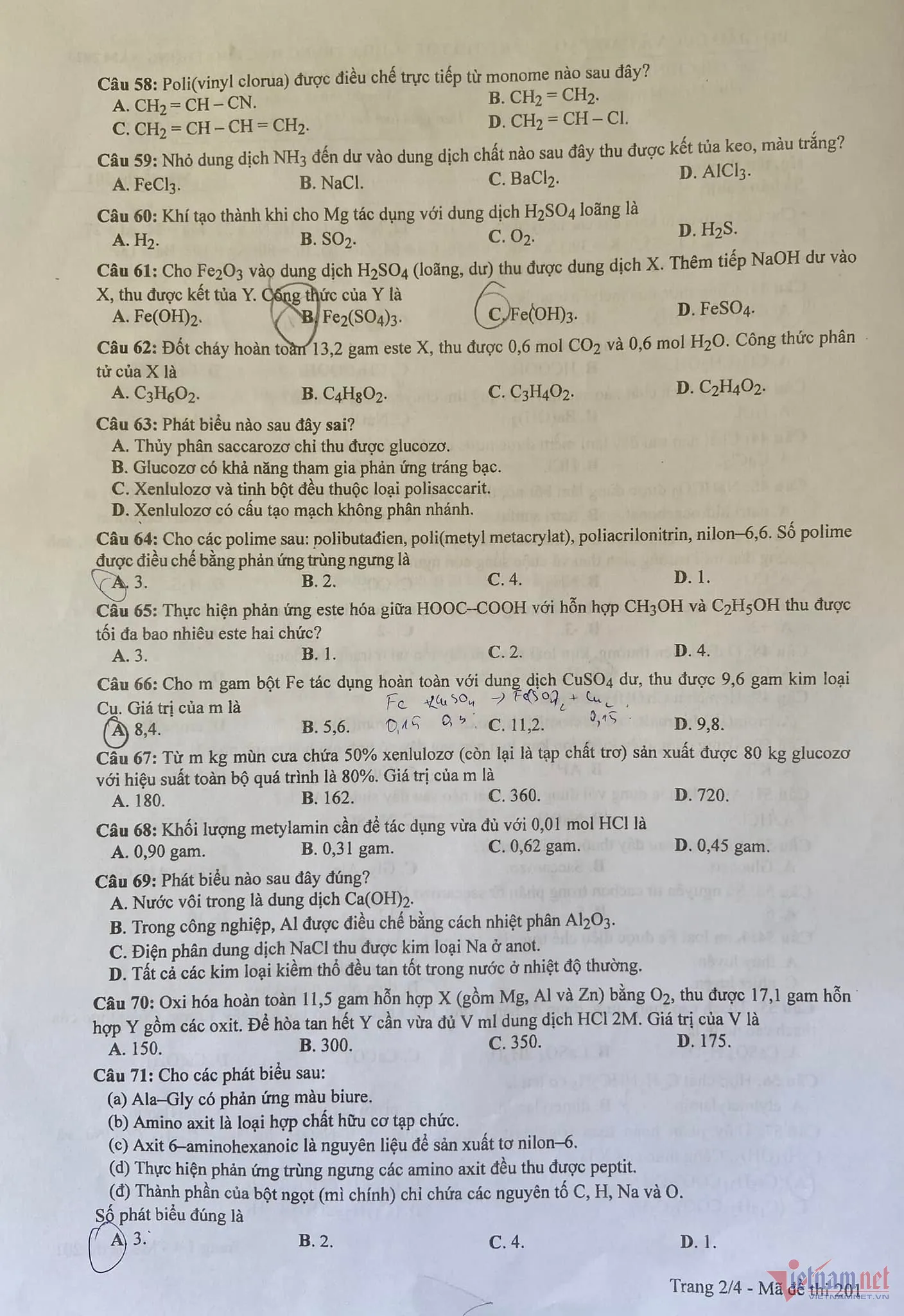 Đề thi Hóa tốt nghiệp 2023 - Trang 2